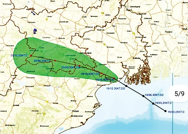 ଦୀଘାରେ ସ୍ଥଳଭାଗ ଛୁଇଁଲା ଗଭୀର ଅବପାତ: ଉତ୍ତର ଓଡ଼ିଶା ଅସ୍ତବ୍ୟସ୍ତ