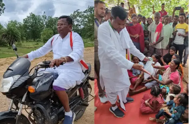 ମନ୍ତ୍ରୀ ହେବ ତ ଏମିତି: ବାଇକ ଚଳାଇ ନକ୍ସଲ ପ୍ରଭାବିତ ଗାଁରେ ପହଞ୍ଚିଲେ ମନ୍ତ୍ରୀ କାୱାସୀ ଲଖମା