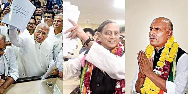 କଂଗ୍ରେସ ସଭାପତି ନିର୍ବାଚନ: ତ୍ରିମୁଖୀ ଲଢ଼େଇରେ ଖଡ଼ଗେ-ଥରୁର-ତ୍ରିପାଠୀ