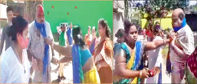 ଭୂ-ଅର୍ଜନ ମଣ୍ଡଳ ଅଧିକାରୀଙ୍କୁ ରାସ୍ତାରେ ମାଡ଼: ମହିଳା ଝାଡ଼ୁରେ ପିଟିଲେ, ସିନ୍ଦୂର-ଅଳତା ବୋଳିଲେ