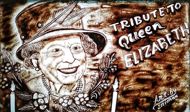 ବାଲୁକା ଆନିମେସନ୍‌ରେ ରାଣୀ ଏଲିଜାବେଥଙ୍କୁ ଶ୍ରଦ୍ଧାଞ୍ଜଳି