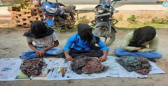 ଚୋରି କେବୁଲ୍ ତାର ଉଦ୍ଧାର, ୩ ଗିରଫ