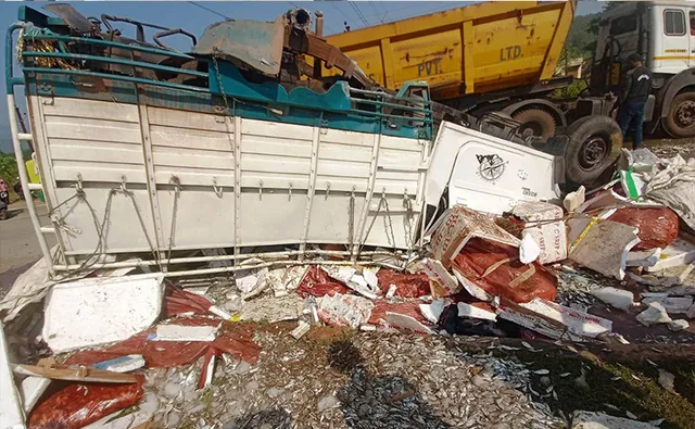 ମାଛ ବୋଝେଇ ପିକ୍‌ଅପ୍‌ ଓଲଟିଲା:ଚାଳକ ଓ ହେଲ୍‌ପର୍ ଗୁରୁତର 