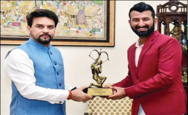 ୫ ବ‌ର୍ଷ ପରେ ପୂଜାରାଙ୍କୁ ଅର୍ଜୁନ ପୁରସ୍କାର ପ୍ରଦାନ