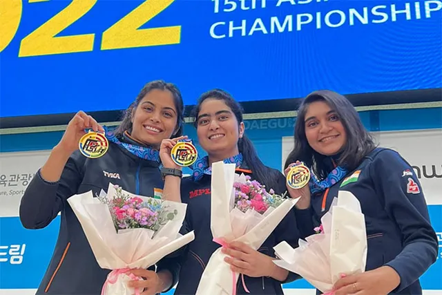 ଏସୀୟ ଏୟାରଗନ: ଭାରତୀୟ କନିଷ୍ଠ ମହିଳା ପିସ୍ତଲ ଦଳକୁ ସ୍ବର୍ଣ୍ଣ