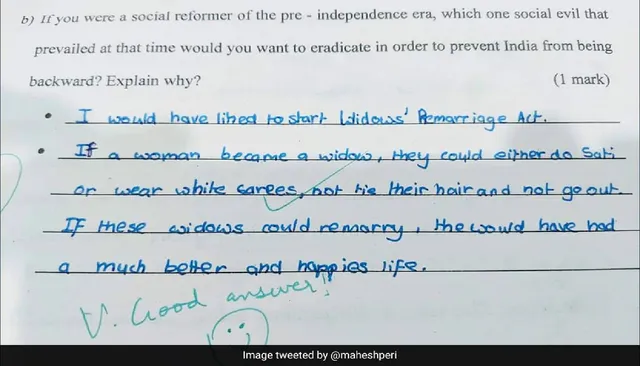 ସ୍ବାଧୀନତା ପୂର୍ବର ଏହି କୁପ୍ରଥାକୁ ଦୂରେଇବାକୁ ଚାହିଁଥାନ୍ତେ ବୋଲି ୫ମ ଶ୍ରେଣୀ ପିଲାର ଉତ୍ତର ହେଉଛି ଭାଇରାଲ୍‌