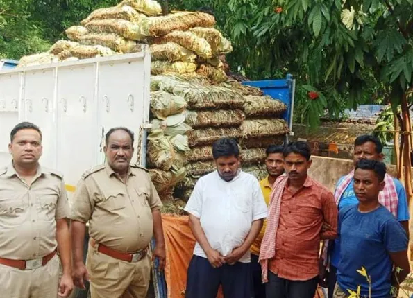 ପଶ୍ଚିମବଙ୍ଗ ଅଭିମୁଖେ ଚୋରା ଚାଲାଣ ବେଳେ କେନ୍ଦୁପତ୍ର ବୋଝେଇ ପିକ୍‌ଅପ୍‌ ଭ୍ୟାନ୍‌ ଜବତ, ୨ ଗିରଫ