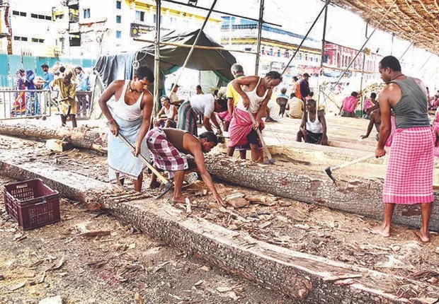 ରଥଖଳା ଚଳଚଞ୍ଚଳ: ତିନି ରଥର ଦଣ୍ଡା ଫ୍ରେମ୍‌ ପ୍ରସ୍ତୁତି ଶେଷ