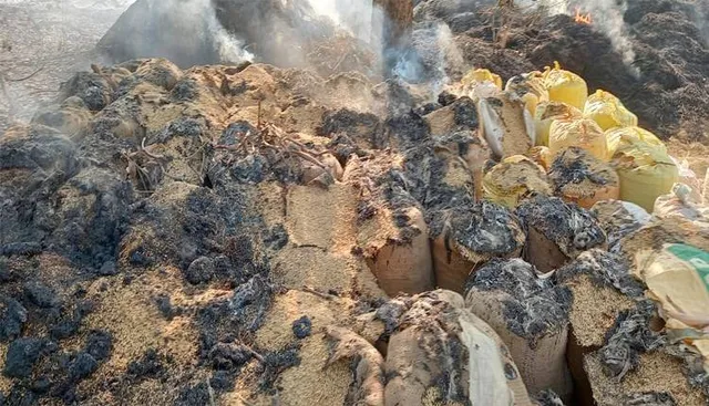 ୧୧୦ ପ୍ୟାକେଟ୍ ଧାନ ଜଳିଗଲା