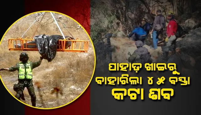 ପାହାଡ଼ ଖାଇରୁ ବାହାରିଲା ମଣିଷ ଶରୀରର ବିଭିନ୍ନ ଅଂଶ ଥିବା ୪୫ଟି ବସ୍ତା