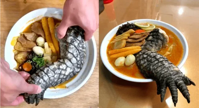 କୁମ୍ଭୀର ଗୋଡ ସହ ‘ଗଡ୍‌ଜିଲା’ ରାମେନ୍‌ ଖାଇବାକୁ ତାଇଓ୍ଵାନ୍‌ ରେସ୍ତୋରାଁରେ ଧାଡ଼ି ବାନ୍ଧୁଛନ୍ତି ଗ୍ରାହକ; ହେଲେ ଖାଇବାକୁ ସାହସ ଯୁଟାଇ ପାରୁ ନାହାନ୍ତି...