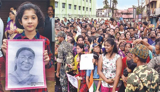 ରାଷ୍ଟ୍ରପତି ଦ୍ରୌପଦୀ ମୁର୍ମୁଙ୍କୁ ଚିତ୍ରରେ ସ୍ବାଗତ