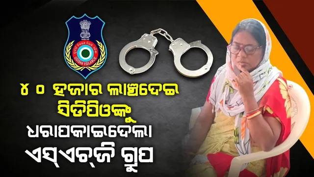 ଏସ୍‌ଏଚ୍‌ଜି ଗ୍ରୁପ୍‌ ଠାରୁ ୪୦ ହଜାର ଟଙ୍କା ଲାଞ୍ଚ ନେଇ ଭିଜିଲାନ୍ସ ହାତରେ ଧରାପଡ଼ିଲେ ସିଡିପିଓ