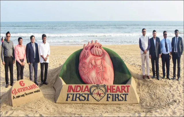 ବିଶ୍ବ ହୃଦୟ ଦିବସରେ ସୁଦର୍ଶନ ପଟ୍ଟନାୟକଙ୍କ ବାଲୁକା କଳା