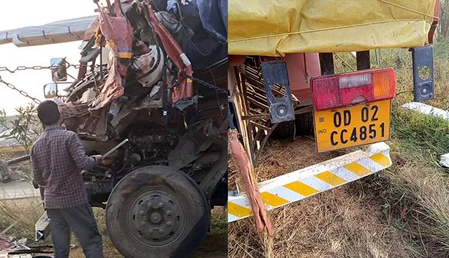 ୨ଟି ଟ୍ରକ୍‌ ମଧ୍ୟରେ ଧକ୍କା: ହେଲ୍‌ପରଙ୍କ ମୃତ୍ୟୁ, ଗୁରୁତର ଡ୍ରାଇଭରଙ୍କୁ ଡାକ୍ତରଖାନାରେ ଭର୍ତ୍ତି