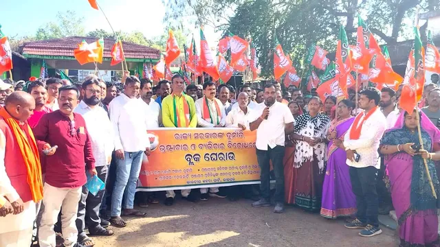 ବିଜେପିର ବିକ୍ଷୋଭ ବେଳେ ମହୁମାଛି ଆକ୍ରମଣ: ପୁଲିସ ସମେତ ବହୁ କର୍ମୀ ଆହତ, ଜଣେ ଗୁରୁତର