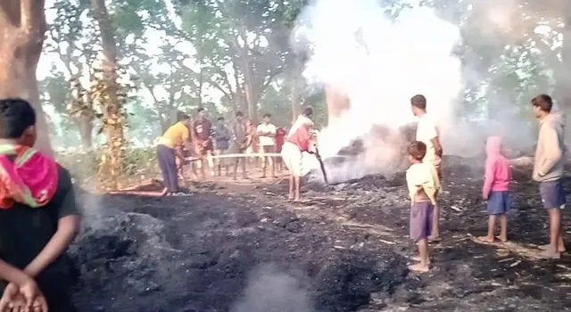 ଧାନଗଦାରେ ନିଆଁ ଲାଗି ଲକ୍ଷାଧିକ ଟଙ୍କାର ଧାନ ନଷ୍ଟ , ୭ ଚାଷୀ କ୍ଷତିଗ୍ରସ୍ତ