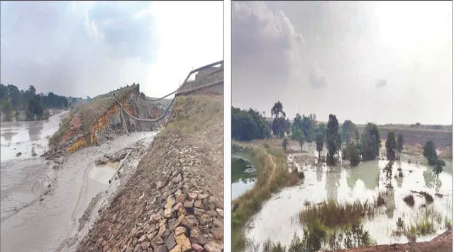 ଭୁଶୁଡ଼ିଲା ଓପିଜିସିର ପାଉଁଶ ପୋଖରୀ: ଶହେ ଏକର ଚାଷଜମିରେ ମାଡ଼ିଗଲା ସ୍ଲରି