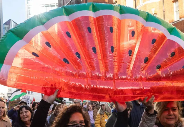 ପାଲେଷ୍ଟିନୀୟଙ୍କ ପ୍ରତି ସମର୍ଥନର ସଙ୍କେତ ହେଲା ସବୁଜ ଚୋପା ଥିବା ଏହି ଲାଲ୍‌ ଫଳ