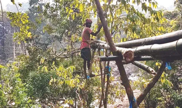 ୫୦ଫୁଟ୍‌ ଉଚ୍ଚ ଚାଷଜମିରେ ପହଞ୍ଚିଲା ପାଣି: ଉପାନ୍ତ ଚାଷୀଙ୍କ ଦେଶୀ ଯୋଗାଡ଼