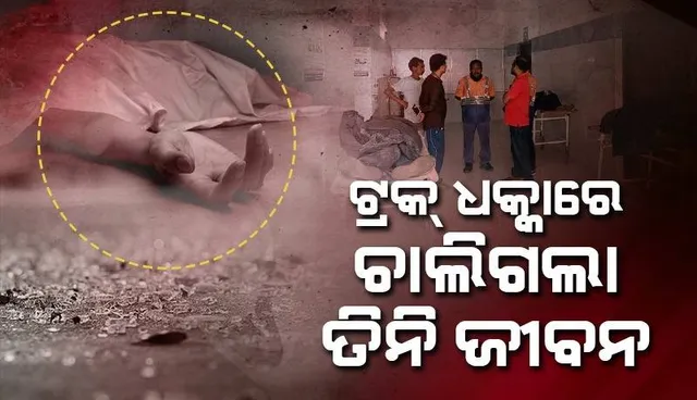 କାର୍ଯ୍ୟରତ ତିନି କର୍ମଚାରୀଙ୍କୁ ଦଳି ଦେଲା ଟ୍ରକ୍