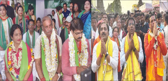 ରଥଦାଣ୍ଡରେ ରାଜନୀତି: ରଥାରୁଢ଼ ଶ୍ରୀଜୀଉଙ୍କୁ ଦର୍ଶନ ସହ ପ୍ରଚାର କଲେ