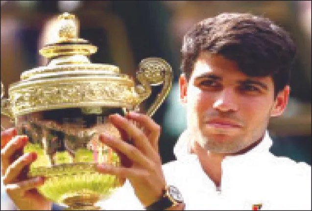 ଅଲ୍‌କାରାଜଙ୍କୁ ଲଗାତାର ୱିମ୍ବଲଡନ୍‌ ମୁକୁଟ: ପାଟେନ-ହେଲିଓଭାରାଙ୍କୁ ପୁରୁଷ ଯୁଗଳ ଟ୍ରଫି