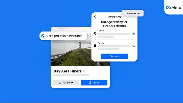 Ilustrasi pengaturan privasi grup Facebook