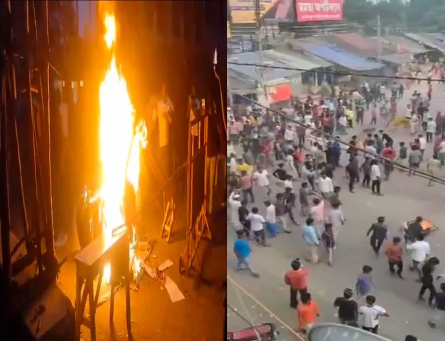 শ্যামপুরে দুর্গাপূজা প্যান্ডেল ভাঙচুর করল দুষ্কৃতীরা, শুভেন্দু অধিকারীর কঠোর পদক্ষেপের দাবি