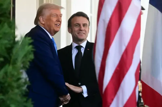 হোয়াইট হাউসে ম্যাক্রোঁকে স্বাগত জানালেন ট্রাম্প- দেখুন সেই ছবি