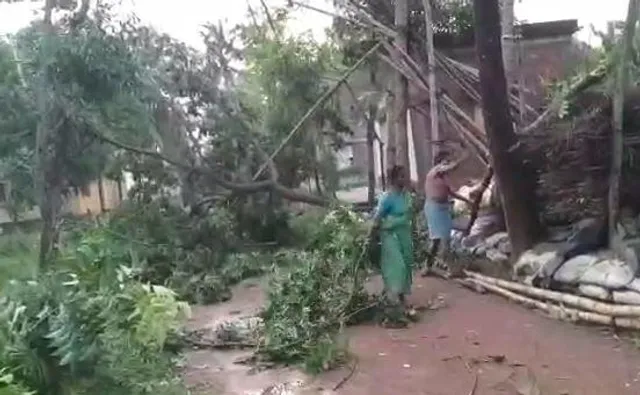 কিছুক্ষণের ঝড়ে লণ্ডভণ্ড গোটা এলাকা