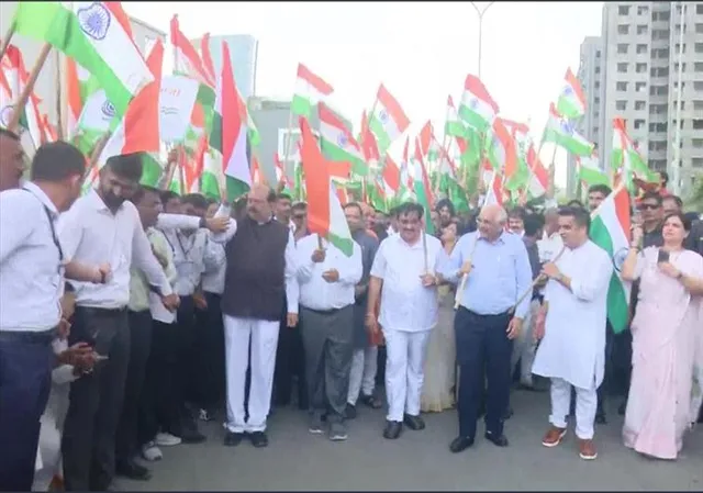 হর ঘর তেরঙ্গা মিছিলে নেতৃত্ব দিলেন গুজরাতের মুখ্যমন্ত্রী ভূপেন্দ্র প্যাটেল