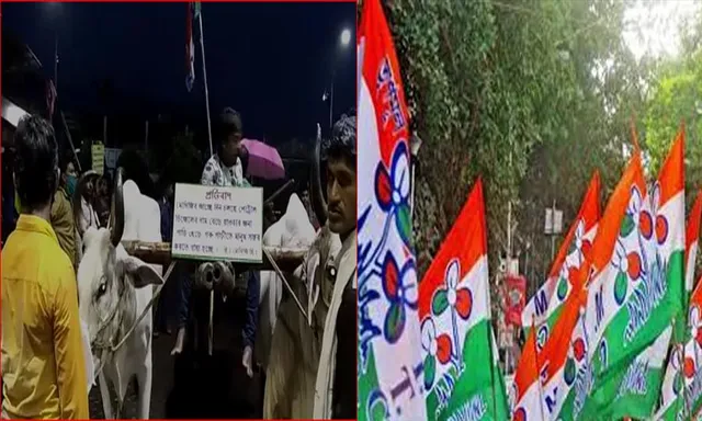 পেট্রোল ডিজেলের মূল্যবৃদ্ধির অভিনব প্রতিবাদ তৃণমূলের