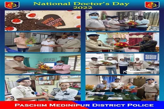 ডাক্তারদের সম্মান জানাল পশ্চিম মেদিনীপুর জেলা পুলিশ