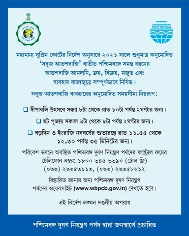 সুপ্রিম কোর্ট প্রদত্ত দীপাবলির নিষেধাজ্ঞা