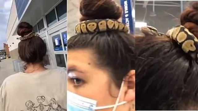 চুলে সাপ জড়িয়ে শখ পূরণ!