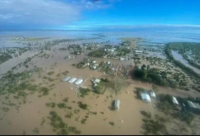 অস্ট্রেলিয়ার কুইন্সল্যান্ডে ভারী বর্ষণে বন্যা কবলিত এলাকা