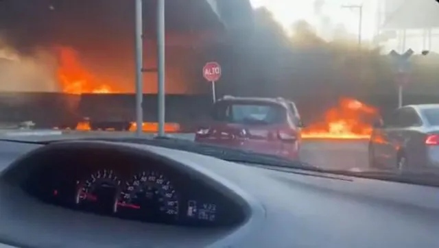 মালবাহী ট্রেনের ধাক্কা তেলের ট্রাকে, বার্নিং ট্রেনের আগুনে পুড়ে ছাই ডজন বাড়ি