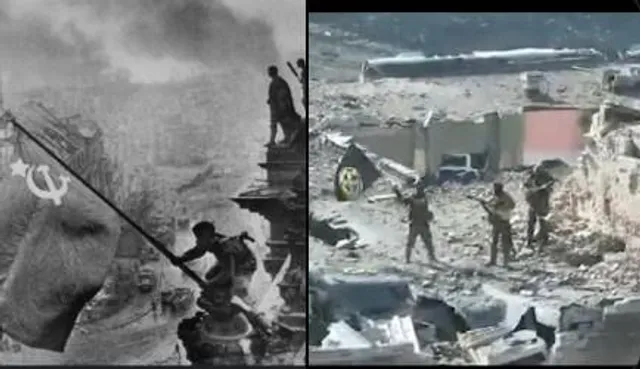 বাখমুত স্মৃতিসৌধে পতাকা উত্তোলন করল ওয়াগনার যোদ্ধারা