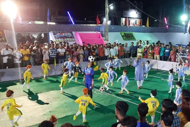 শ্যামাপুজো মণ্ডপে থিম কাতার বিশ্বকাপ