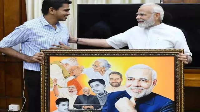 বধির-মূক শিল্পীর রং তুলিতে ফুটে উঠলো প্রধানমন্ত্রীর জীবনের নানা মুহূর্ত