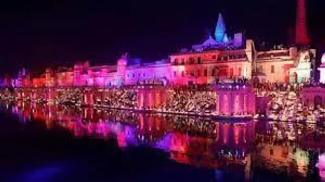 লক্ষ লক্ষ মাটির প্রদীপ জ্বালিয়ে অযোধ্যেতে দীপাবলির সূচনা