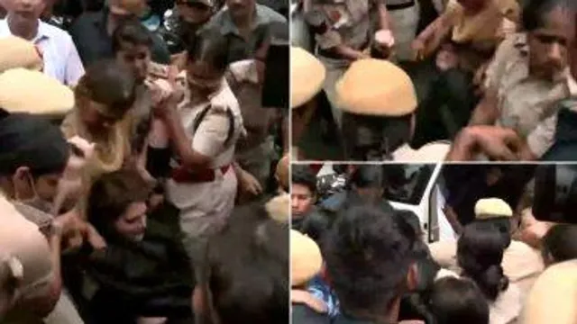 কংগ্রেসের সদর দফতরের বাইরে থেকে এবার প্রিয়াঙ্কাকে আটক করল পুলিশ