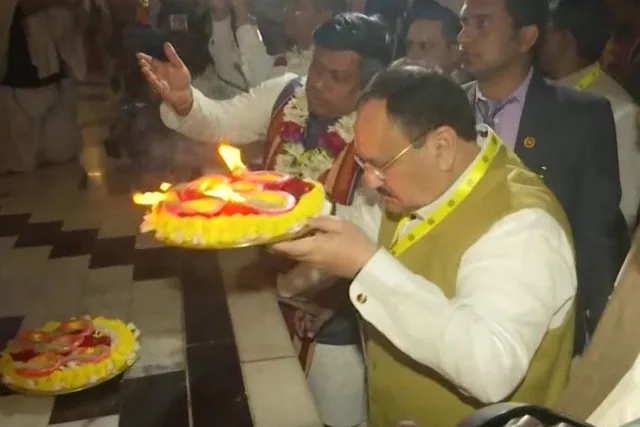 মায়াপুরের ইস্কন মন্দিরে পুজো দিলেন জেপি নাড্ডা