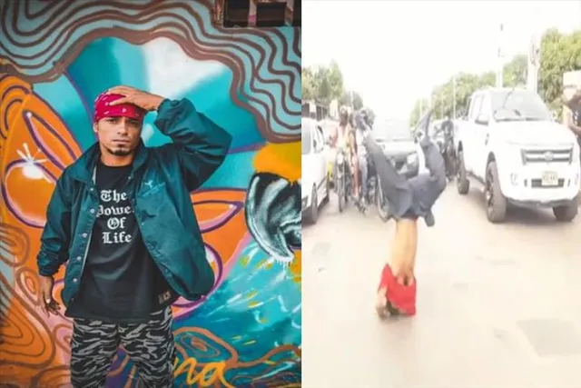 রাস্তায় 'হেড স্লাইড' করে ভাইরাল যুবক