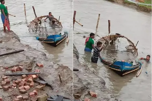 ঝড়ে হাওড়ায় ডুবল দুটো নৌকা