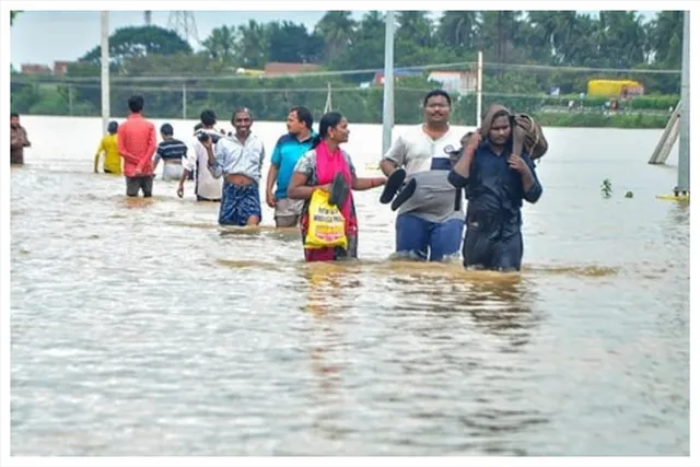 অবিরাম বৃষ্টি অন্ধ্রপ্রদেশের শ্রীকাকুলাম জেলায়