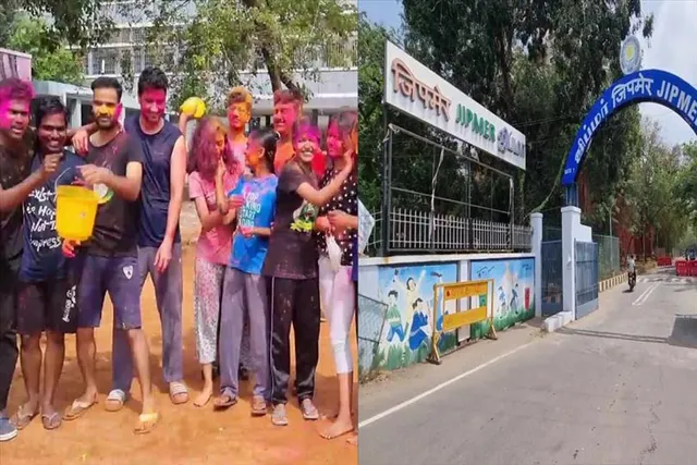 ক্যাম্পাসেই হোলি উদযপন মে়ডিকেল পড়ুয়াদের