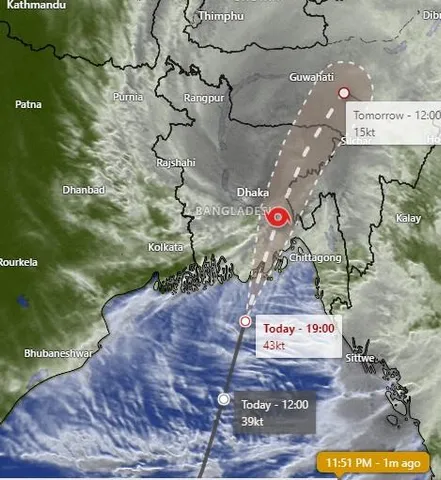 বাংলাদেশ উপকূল অতিক্রম করবে ঘূর্ণিঝড় সিত্রাং