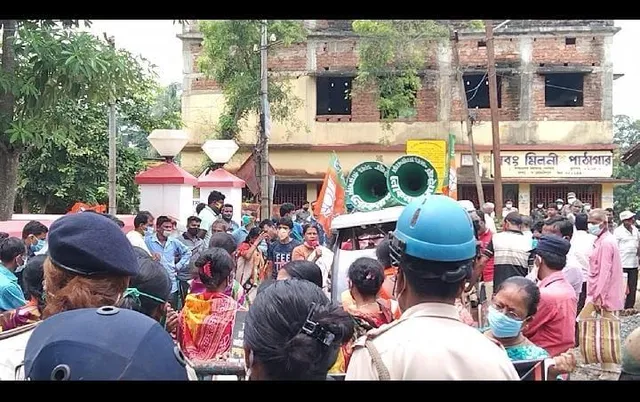 মহিলাদের সুরক্ষার দাবীতে থানায় বিক্ষোভ কর্মসূচী বিজেপির
